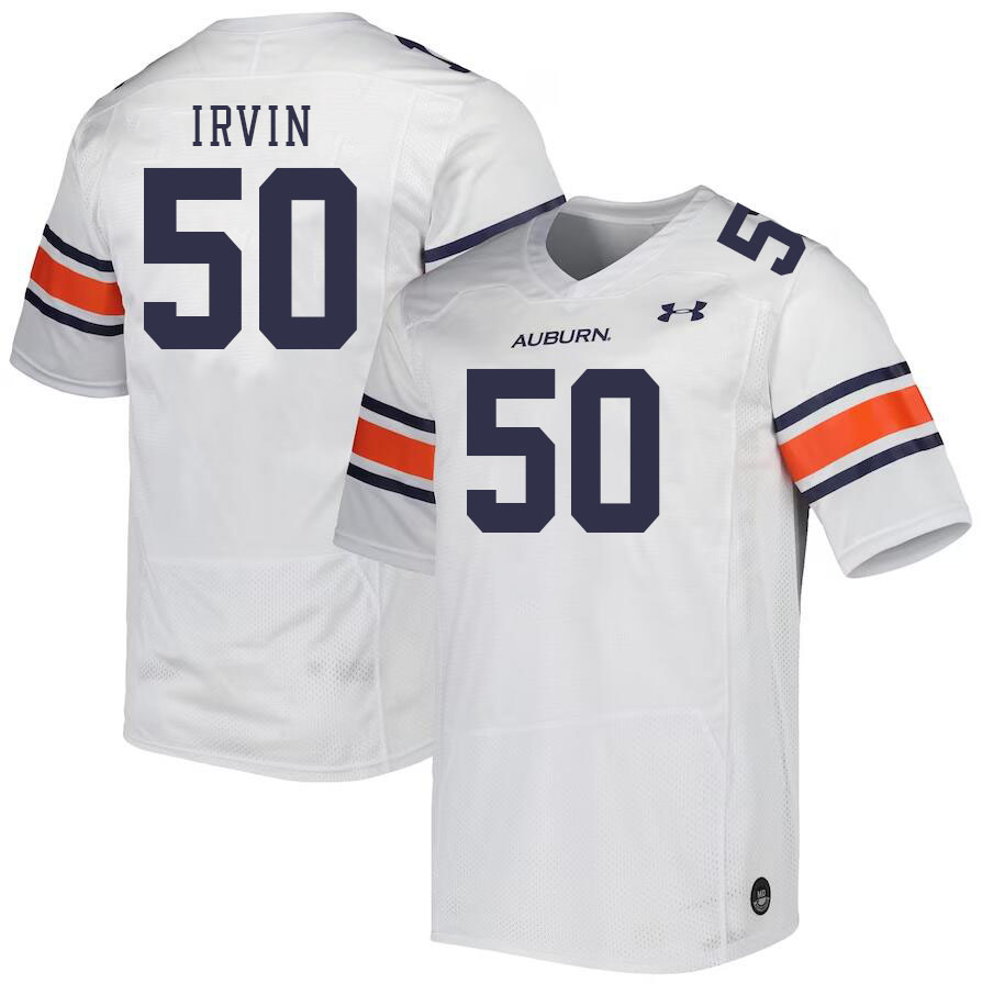 Men #50 Jalil Irvin Auburn Tigers College Football Jerseys Stitched-White